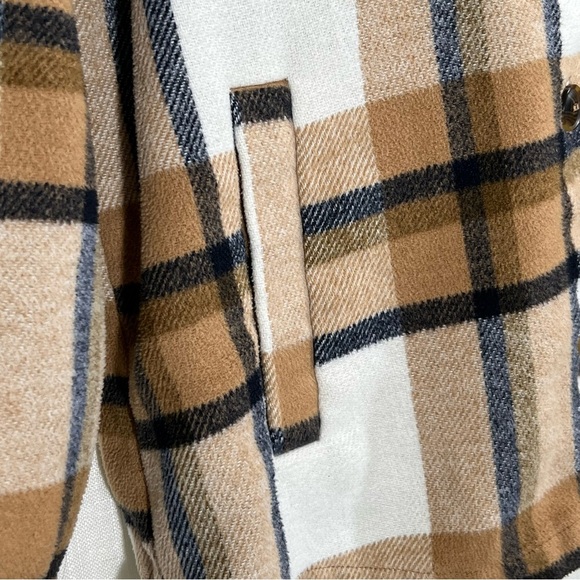 Love Tree Neutral Plaid Heavy Weight Shacket Shirt Jacket Size S - Picture 4 of 9